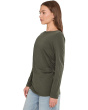 Side Ruched Slub Long Sleeve