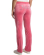 Luxe Velour Rib Waist Velour Pants with Mixed Ston