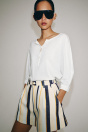 Zara ПОЛОСАТЫЕ ШОРТЫ С ДЕКОРАТИВНЫМИ СКЛАДКАМИ ZW COLLECTION Разноцветные