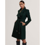Ted Baker Женское шерстяное пальто миди с розовым поясом и длинным рукавом