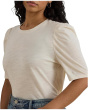 Plus Size Slub Jersey Puff-Sleeve Top