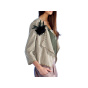 Pailletten-Blazer m. Federbrosche, taupe