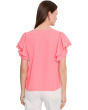 Double Flutter Sleeve Shirred Shoulder Top
