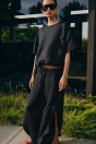 Zara ТОП ИЗ 100% ЛЬНА СО ШНУРКАМИ ZW COLLECTION черного цвета