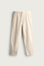 Zara ВЕЛЬВЕТОВЫЕ БРЮКИ ЦВЕТА МОРКОВИ кремового цвета