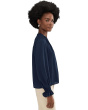 Long Sleeve Half Placket Smocked Top