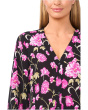 Floral Printed Button Front Long Sleeve Top