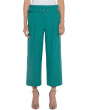 Belted Mid Rise Paper Bag Wide Leg Crop Stretch Woven Trousers