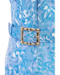 Floral Belt Jacquard Short Dress
