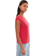 Petite Short Sleeve Asymmetric Off-Shoulder Knit Top