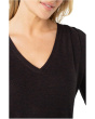 Long Sleeve V-Neck Knit Top W/ Shirring