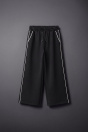 Zara СПОРТИВНЫЕ БРЮКИ С ШИРОКИМИ ШТАНИНАМИ КОНТРАСТНОГО черного цвета