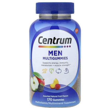 Centrum, Мультивитамины для мужчин, ассорти из натуральных фруктов, 170 жевательных таблеток