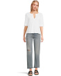 Cuffed Sleeve Split Neck