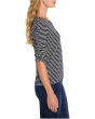 Striped Ruched Elbow Sleeve Tee