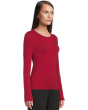 Sheer Knit Round Neck Slim Long Sleeve Tee