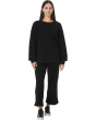 Long Sleeve Seamed Boxy Sweatshirt Black