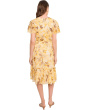 Sleeve Short Floral Self Tie Dress