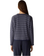 Striped Cozy Brushed Terry Round Neck Cropped Box Top