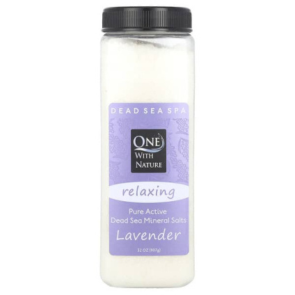 One with Nature, Dead Sea Spa, минеральные соли, расслабляющие, с лавандой, 907 г (32 унции)