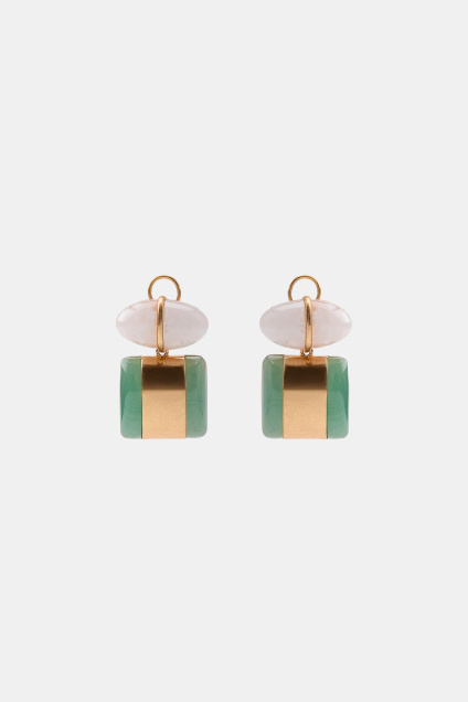 Zara ДВОЙНЫЕ СЕРЬГИ С КАМНЯМИ ИЗ ИСКУССТВЕННОЙ СМОЛЫ 506437466-303-3