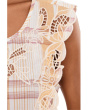 Cap Sleeve Dolman Embroidered Woven Top