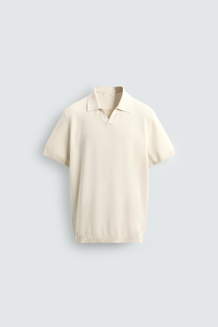 Zara ХЛОПКОВАЯ РУБАШКА-ПОЛО СО СТРУКТУРНЫМ РИСУНКОМ 499989495-251-3