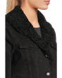 Sherpa Collar Stretch Denim Trucker Jacket