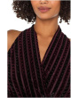 Sleeveless Crossover Knit Top W/ Velvet Stripes