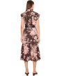 Short Sleeve Floral Commuter Belted A-Line Midi