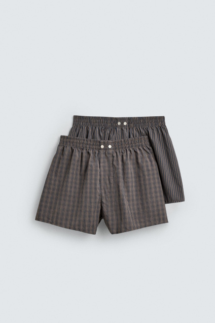 Zara КОМБИНИРОВАННЫЕ БОКСЕРСКИЕ ШОРТЫ POPELIN 2 комплекта 495716311-555-3