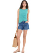 Sleeveless Crew Neck Twist Front Knit Top