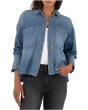 Gertie-button Front Shirt Long Sleeve/Widecuff W/ Pocket