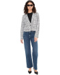 Plaid Boucle Knit Cropped Blazer