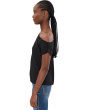 Petite Short Sleeve Asymmetric Off-Shoulder Knit Top