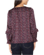 Long Sleeve Woven Blouse W/ Ruffles