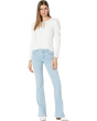 Ribbed Puff Long Sleeve Front Tie Top