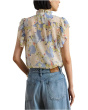 Floral Ruffle-Trim Georgette Shirt
