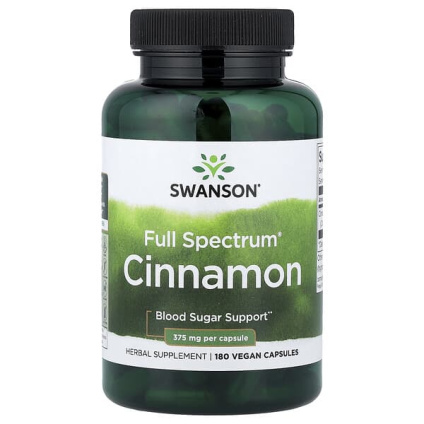 Swanson, корица Full Spectrum®, 180 веганских капсул (375 мг в 1 капсуле)