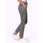 Druckhose m. Leomuster und Patches, hellgrau-schwarz
