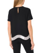 Crew Neck Top with Rhinstone Wavy Hem