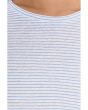Petite Striped Organic Linen Jersey Crew Neck Long Sleeve Tee