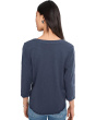 3/4 Sleeve Split Neck Mandarin Tee