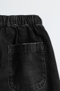Zara Джинсы черного цвета с широким вырезом на шнурке