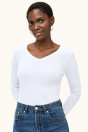C&A Рубашка с длинным рукавом и V-образным вырезом - Slim Fit 2264263 белый