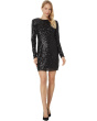L/S Fitted Crew Neck Boxy Shoulder Dress 060