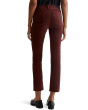 Mari Mid Rise Slim Straight Jeans in Bordeaux Rouge