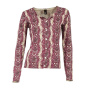 Druck-Strickjacke, beere-beige