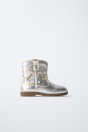 Zara БОТИНКИ МЕТАЛЛИЧЕСКИЕ С ВЫШИВКОЙ 512859192-808-22