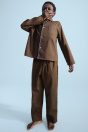Zara 6-14 ЛЕТ/ ПИЖАМА С КОНТРАСТНОЙ ОТДЕЛКОЙ 0FR. ПАРИЖ X коричневый